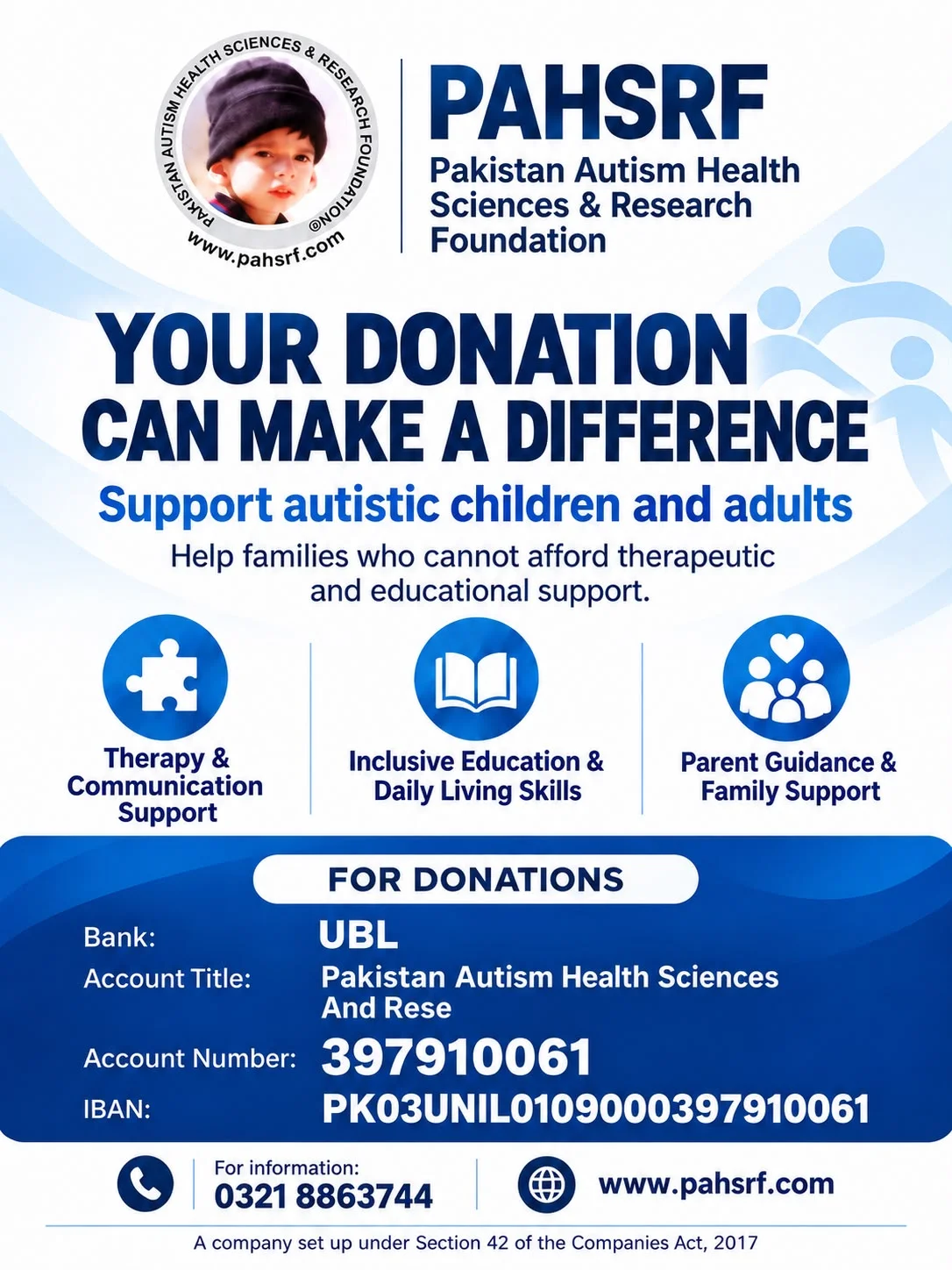 Donate to Pakistan Autism Health Sciences & Research Foundation