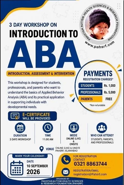 3 Day Workshop on Introduction to ABA